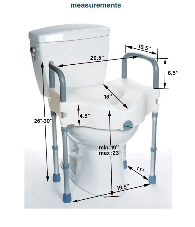 Raised Toilet Seat with Legs: MHRTSL