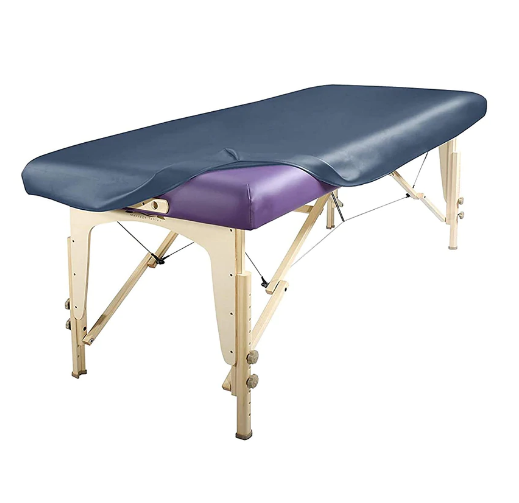 Universal Fitted PU Vinyl Ultra-Durable Protection Cover for Massage Tables, Black