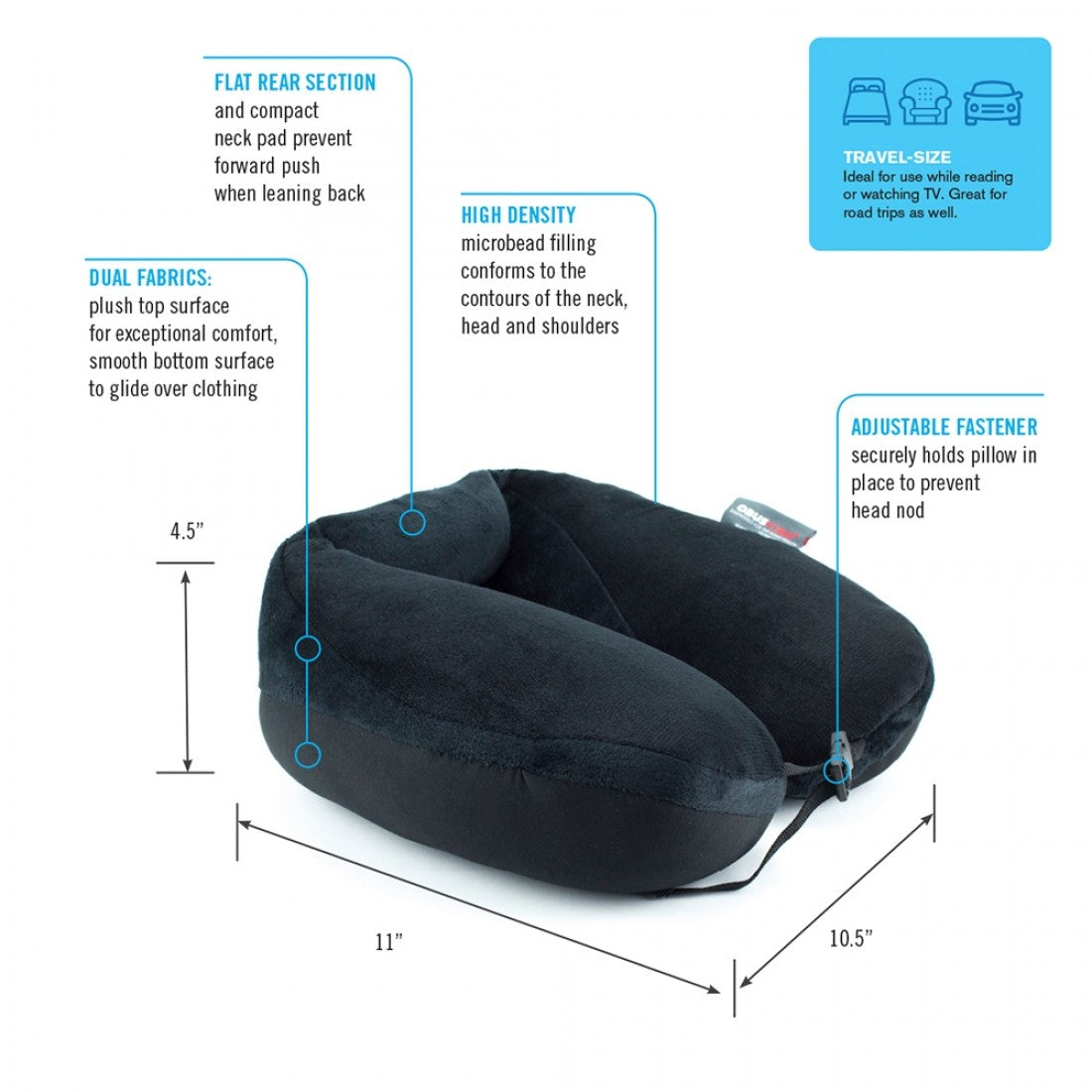 ObusForme Microbead Travel Neck Pillow - SpaSupply