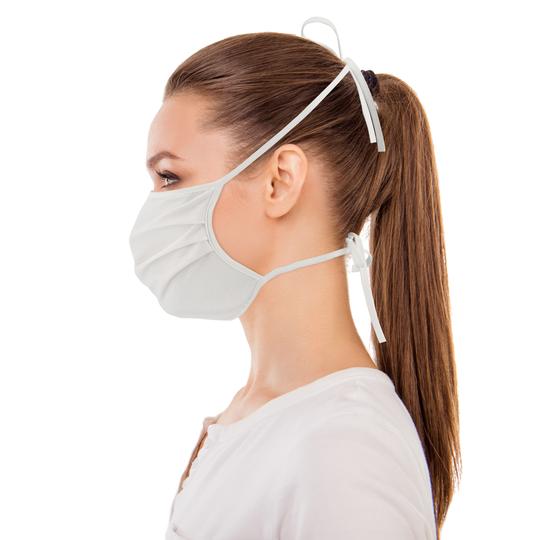 Core Products Layered Cloth White Face Mask Tie Back (5 Pack)