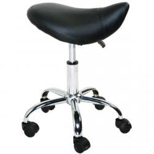 Horizons Chrome Saddle Stool - Black - SpaSupply