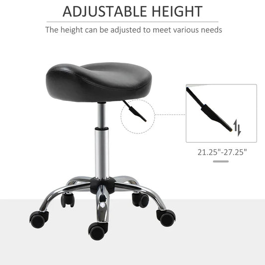 Hydraulic Saddle Stool w/ Metal Base