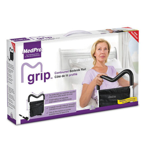 MedPro Mgrip Adjustable Contoured Bed Rail with Multiple Gripping Posi ...