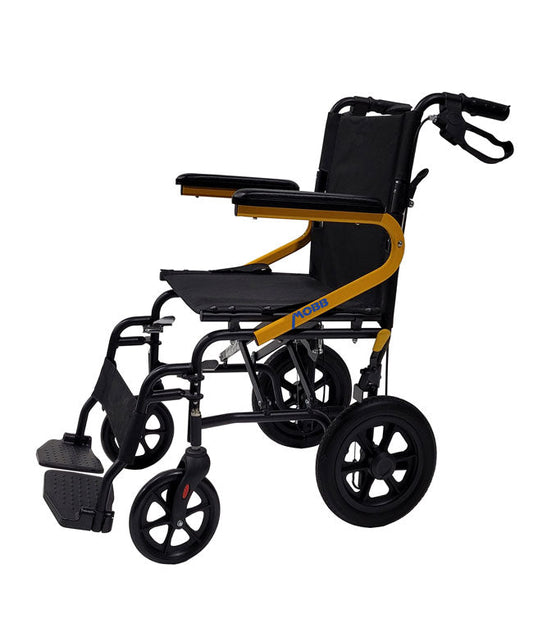 12" Wheel Transport Chair Yellow: MHTC12BYE
