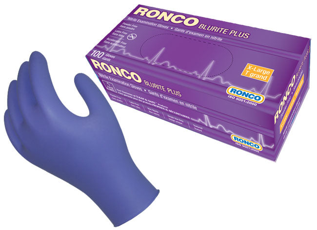 RONCO BLURITE PLUS Nitrile Examination Gloves (1000/case) - SpaSupply