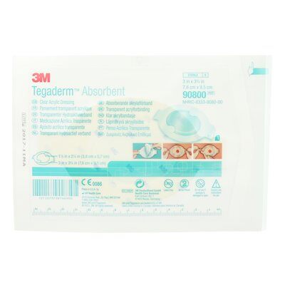 3M Tegaderm Absorbent Clear Acrylic Dressing, Small Oval - SpaSupply