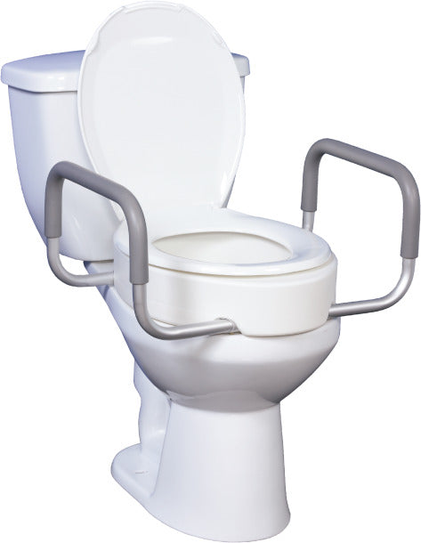 Premium Raised Elongated Toilet Seat with Removable Arms