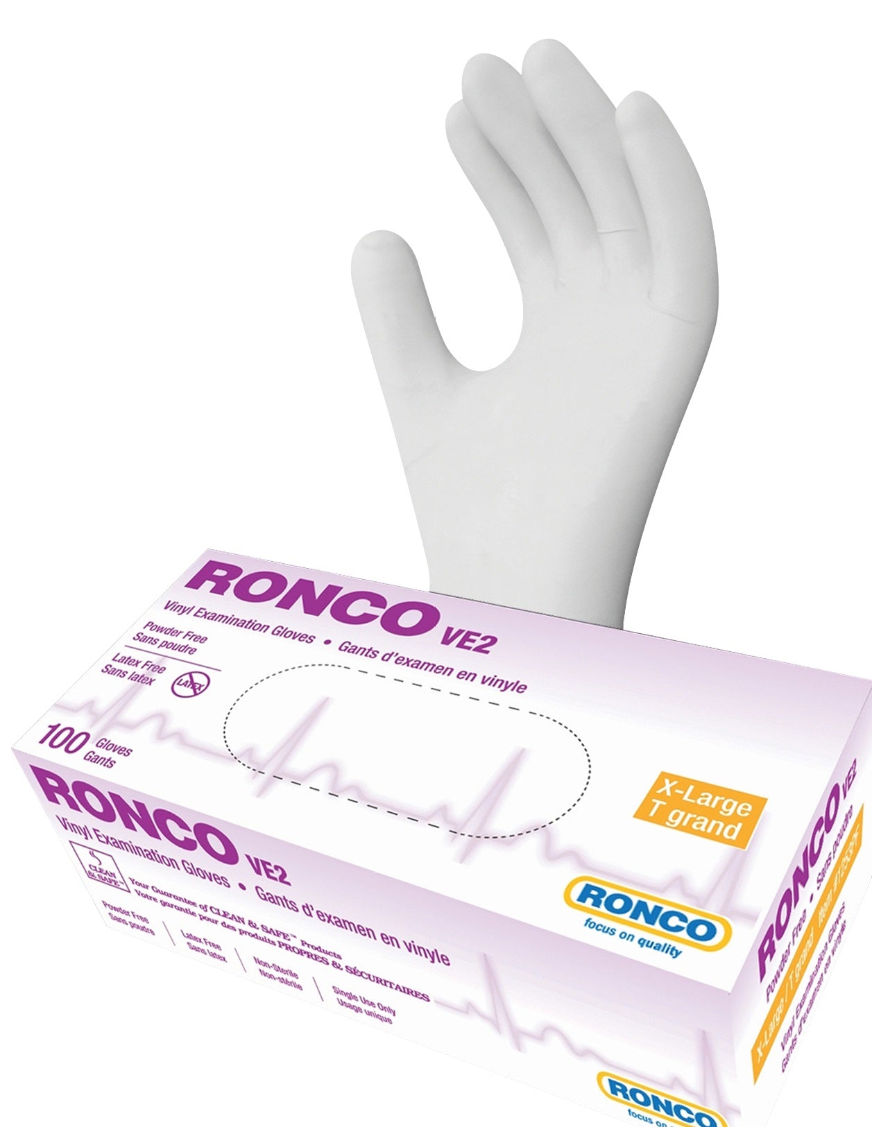 RONCO VE2 Vinyl Examination Glove (1000/Case) - SpaSupply