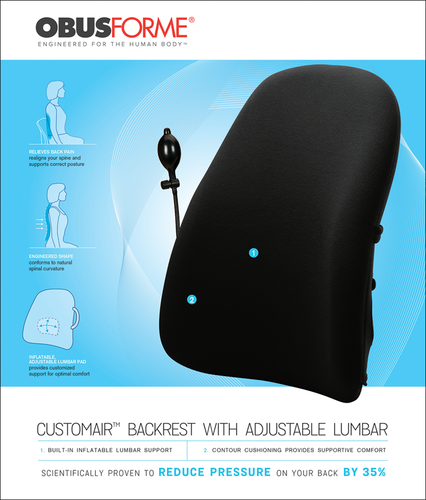 ObusForme CustomAIR Backrest with Adjustable Lumbar
