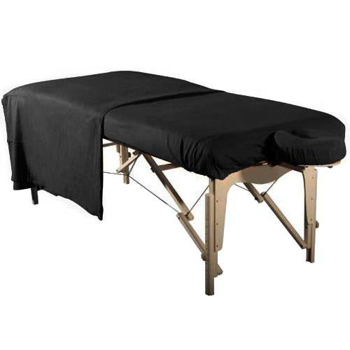 Flannel 3 Piece Massage Table Set - Black - SpaSupply