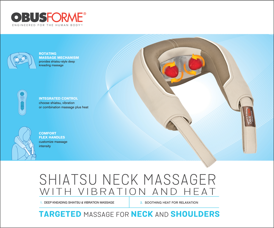 ObusForme Shiatsu and Vibration Neck Massager - SpaSupply