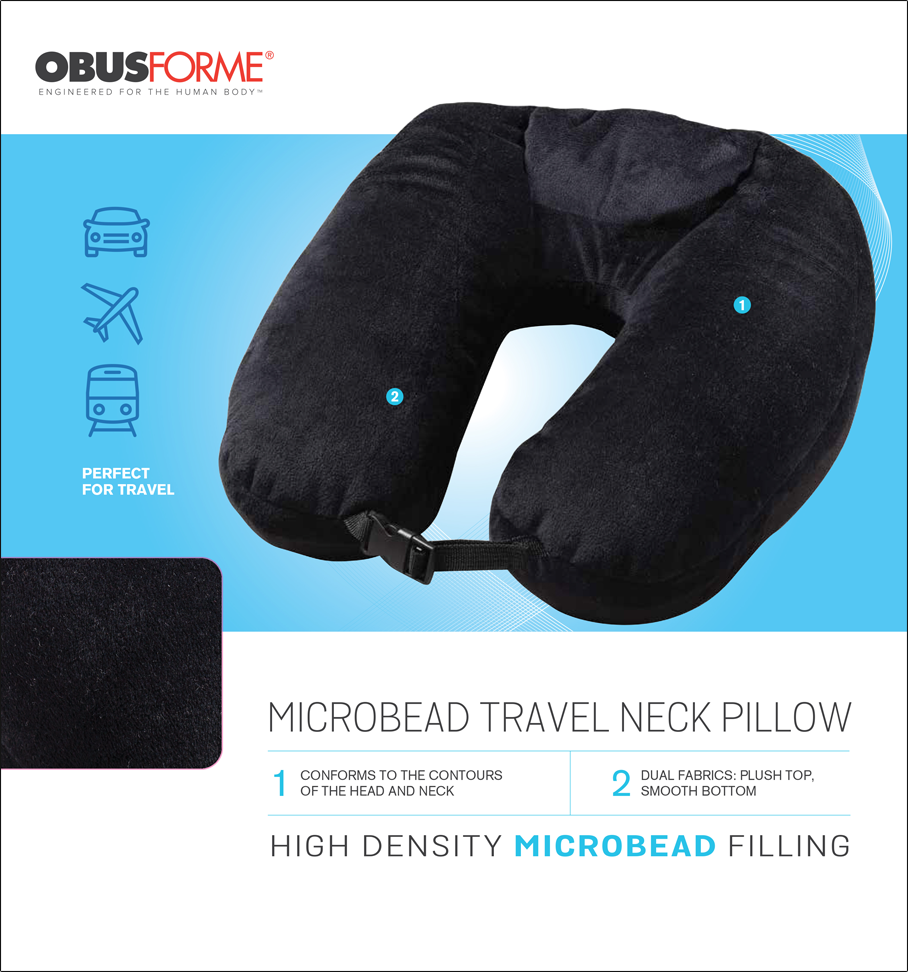 ObusForme Microbead Travel Neck Pillow - SpaSupply