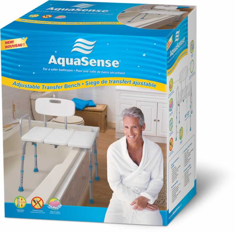 AquaSense Adjustable Bathtub Transfer Bench - SpaSupply